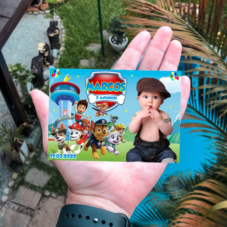 IMÃ DE GELADEIRA 10X7 - PATRULHA CANINA - LEMBRANCINHA PERSONALIZADA - ANIVERSÁRIO - ENVIO RÁPIDO