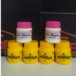 Kit Para Clarear Manchas E Acabar Com Rugas e Estrias 2 Cremes Rosa mosqueta 4 Pomada Micosan