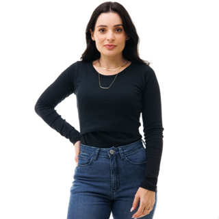 Blusa Manga Longa Amamentação VÁRIAS CORES em Oferta na Shopee