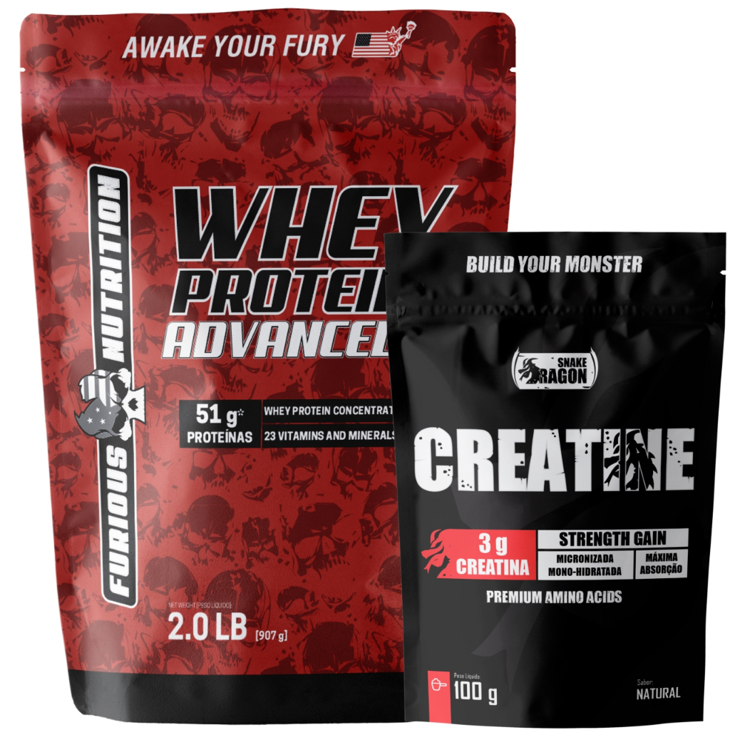 Kit Whey Advanced 900g + Creatina 100g