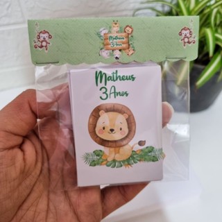 kit 10 Lembrancinhas Jogo da Memória Safari Infantil Personalizados