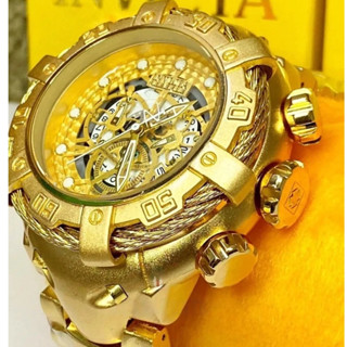 Relógio Invicta Thunderbolt Skeleton Todo Dourado + Caixa
