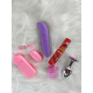 Kit Sex Shop Vibro Bullet + Vibrador Golfinho + Plug Anal + Gel Maxx Babaloo + Anel C/ Vibro + Plug Dia dos namorados