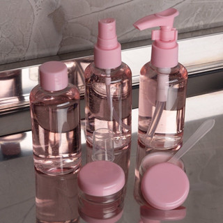 Kit Viagem com 6 Peças Necessaire Ziplock Beleza Cuidado Pessoal Estojo Viagem