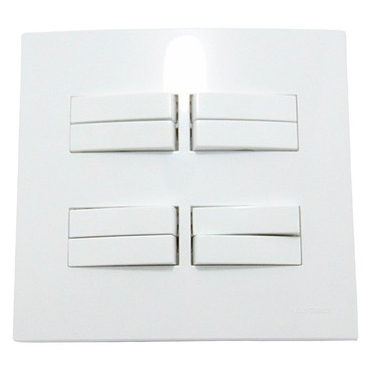 Conjunto 4x4 Interruptor 8 Teclas Para Ligação Simples Sleek Margirius