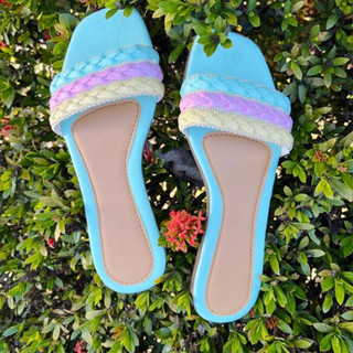 Rasteirinha Tranças Sandalia Feminina Chinelo Flat Tiras Trançadas Cores do Verao Novidade Promoção