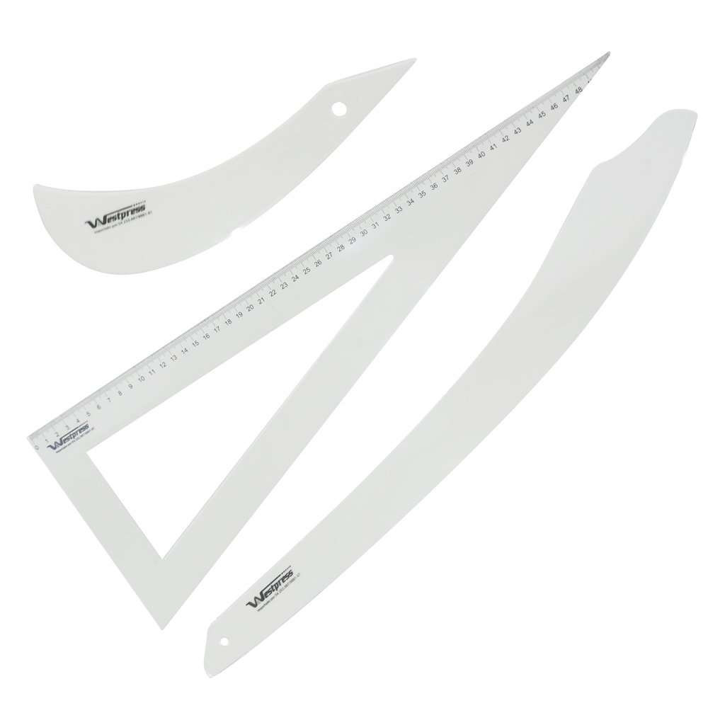 Kit Régua de Modelagem para Costura e Corte de Tecido Esquadro profissional em Oferta na Shopee