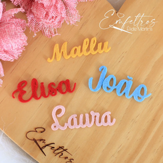 Recorte Nome em feltro - ENCAMINHAR NOME E COR POR CHAT- Tamanhos variados - Corte a laser em Oferta na Shopee