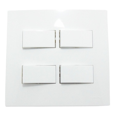 Conjunto 4x4 Interruptor 4 Teclas Para Ligação Simples Sleek Margirius