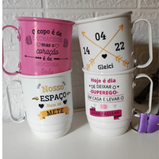 Caneca Personalizada com a Sua arte de Aluminio - 500 ml (Universitária/Estudante)