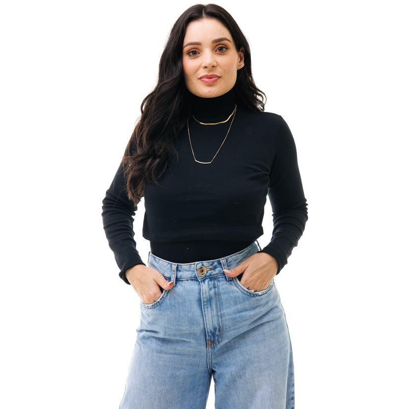Blusa Amamentação Gola Alta Manga Longa Varias Cores Frio Inverno