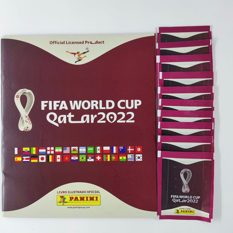 kit álbum copa do mundo 2022 catar capa dura + 50 figurinhas ***