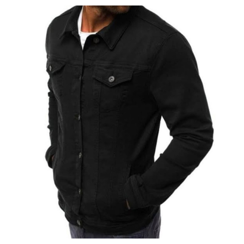 jaqueta preta masculina com bolsos jaqueta casual masculina em Oferta na Shopee