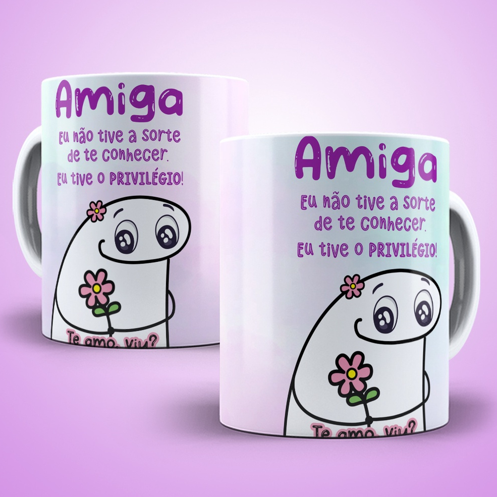 Caneca de Amiga personalizada Porcelana- Amiga Eu Não Tive Sorte De Te Conhecer Eu Tive o Privilégio