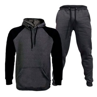 Conjunto Moletom Raglan Blusa de Frio + Calça de Abrigo Lançamento