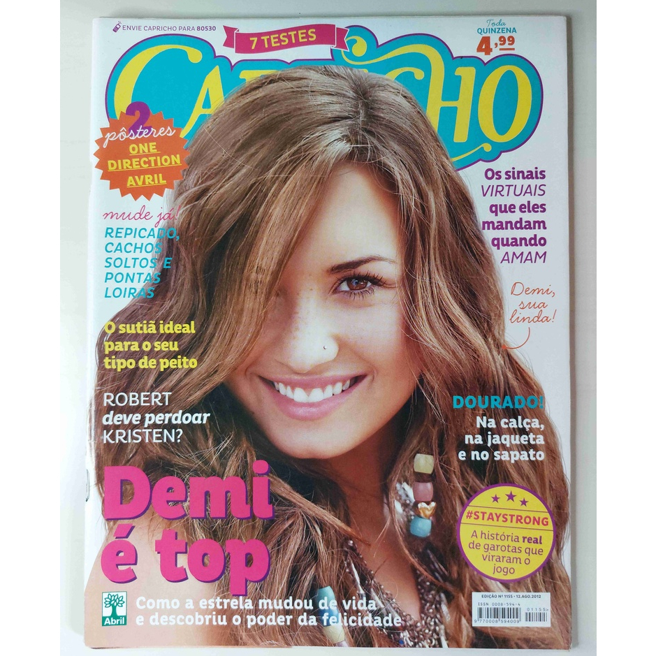 Revista Capricho 1155 Demi Lovato Robsten Justin Bieber Kim Petras 12 Ago 2012