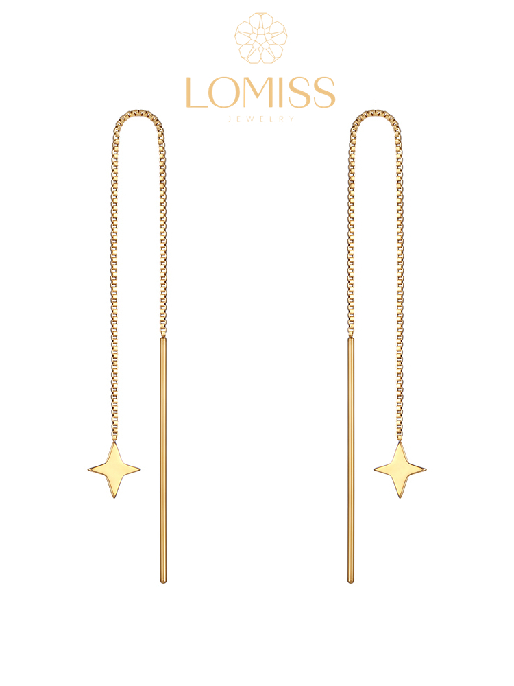 Piercing Palito Corrente Aço Cirúrgico Estrela de 4 Pontas《Lomiss semijoias》 em Oferta na Shopee