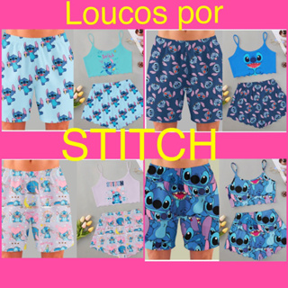 pijama casal Loucos por Stitch baby doll roupa dormir em Oferta na Shopee