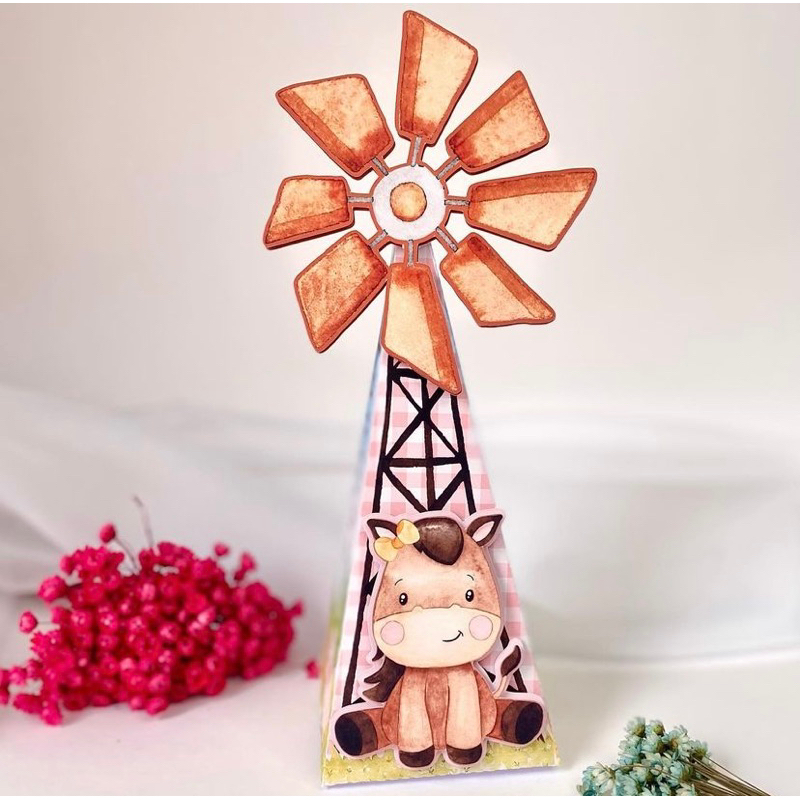 Kit 10und Caixa Pirâmide 3D Fazendinha Personalizada / Lembrancinha Fazendinha / Aniversário Fazendinha