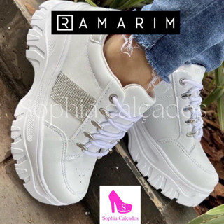 Tênis feminino ramarim com strass bloqueira plataforma ref. 2286203