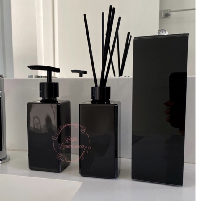 Kit Lavabo, Banheiro, Difusor De Ambiente com Aroma, Saboneteira, Porta Escova Com Tampa Aromatizador De Varetas, Decoração.