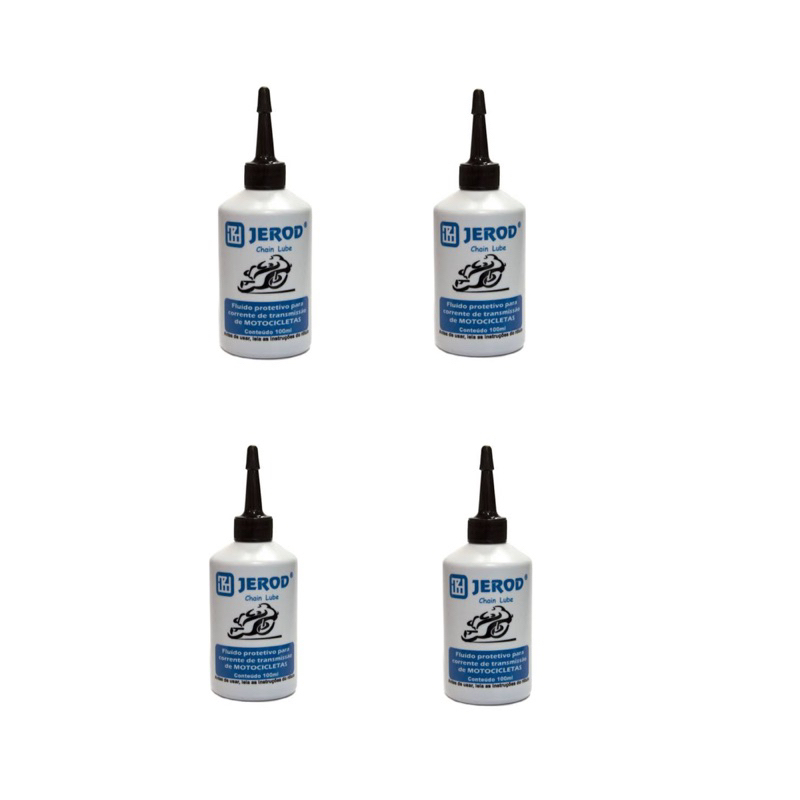 Óleo Lubrificante Corrente Grafitado Jerod Moto Cg Titan Fan Mix start 160 Cbx 200/250 Fazer 150/250 100ml 4 Peças