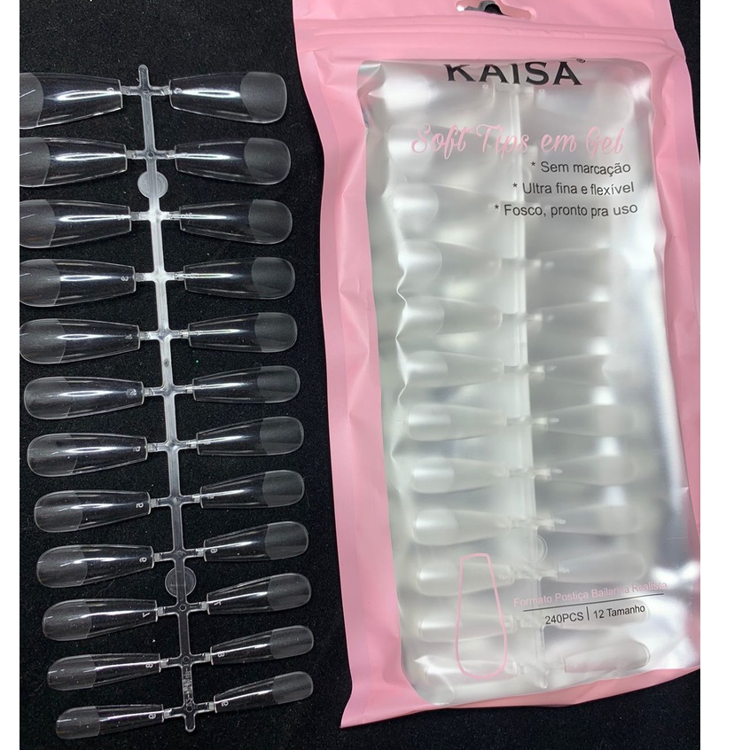 Unhas Soft Tips em Gel - Transparente 240 PCS em Oferta na Shopee