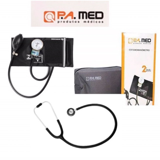 Kit Esfigmomanômetro + Estetoscópio Duo Bic P.A.MED com Bolsinha para Aparelho e Esteto
