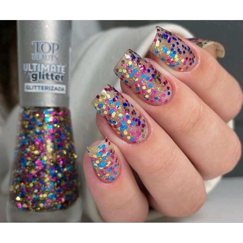 Esmalte Top Beauty Gliter Gliterizada