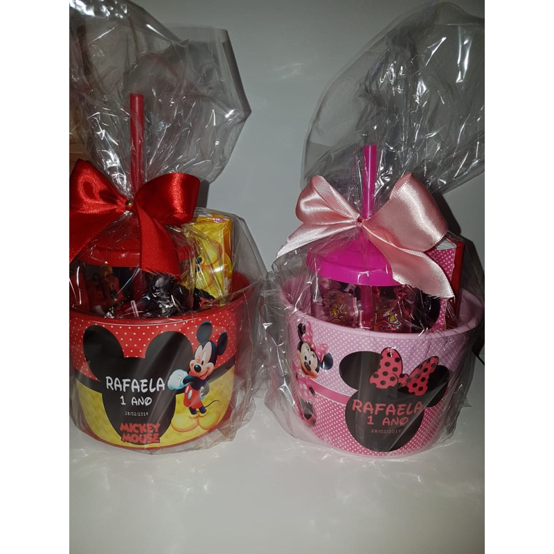 kit 12  balde de pipoca+ 12 copos+12  cofrinhos personalizado todos os tema em Oferta na Shopee