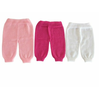 3 calça de tricô pra Bebê  Recém nascido ( Rosa,, Pink, Branco) em Oferta na Shopee