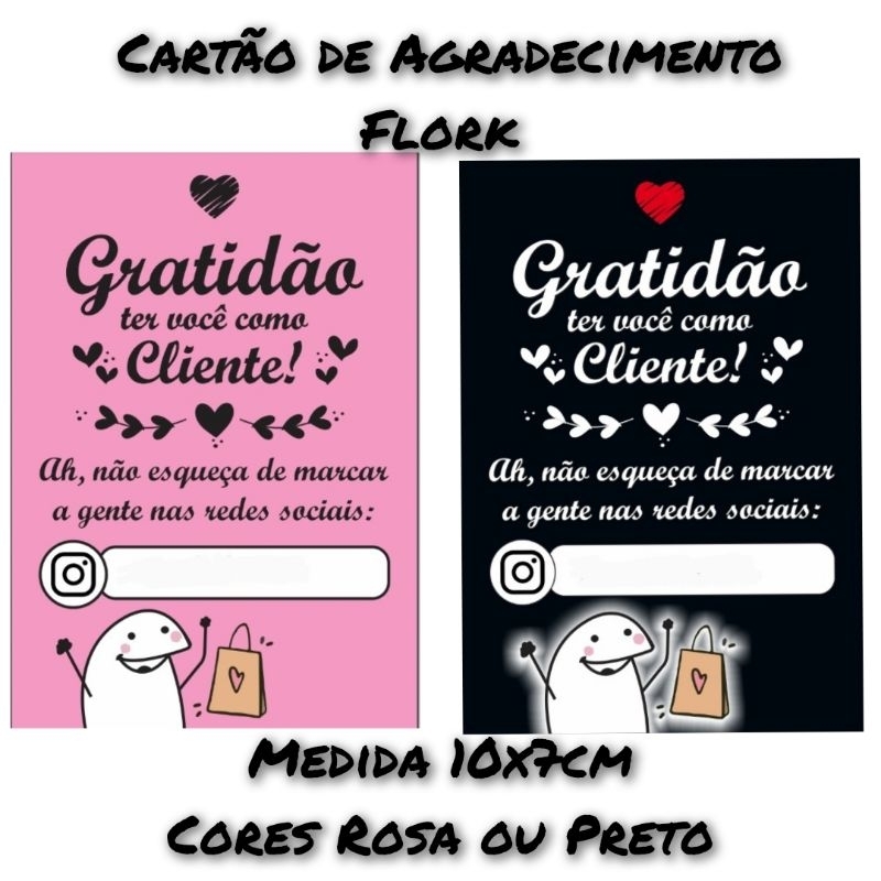 Cartão de Agradecimento Gratidão ter você como cliente Meme Flork Bentô 10x7Cm