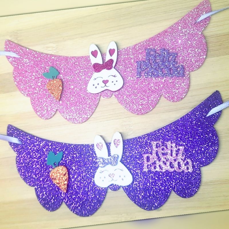 10 Gargantilhas EVA Pet Páscoa Fêmea, Coelhinho, Pet Shop, Banho e Tosa