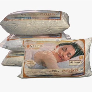 Kit 4 Travesseiro Barato Grosso Cheio Alto Confortável Anti-Alérgico 0,45x0,68cm 150 Fios Percal