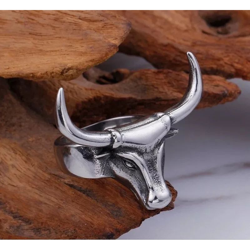 Anel em Aço Inox Boi Touro Rodeio Bull