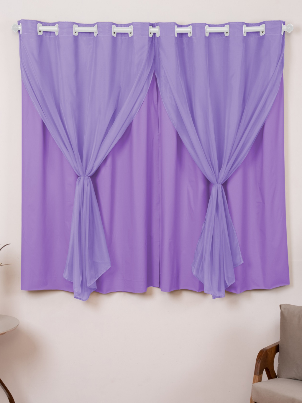 Cortina Com Blackout 2,80m x 1,60m Sala/Quarto Blackout PVC com Tecido Voil 2,80m x 1,60m PROMOCAO