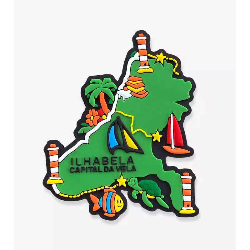 Ímã Ilhabela SP Mapa Ilha – Ímã de Geladeira