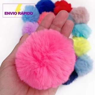 Pompom Pelinho BOLA Liso Pelúcia Grande 8cm Aplique em diversas peças tiaras laços caneta DIY