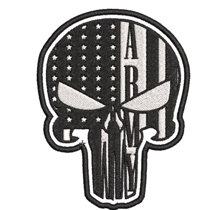 Patch Bordado caveira tática