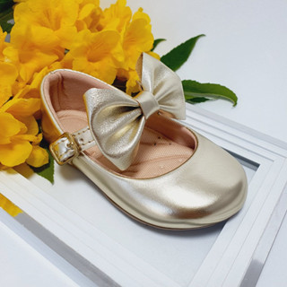 Sapatilha Infantil Confortável De Menina Ouro Fosca Milu Fashion com Laço 16 ao 34