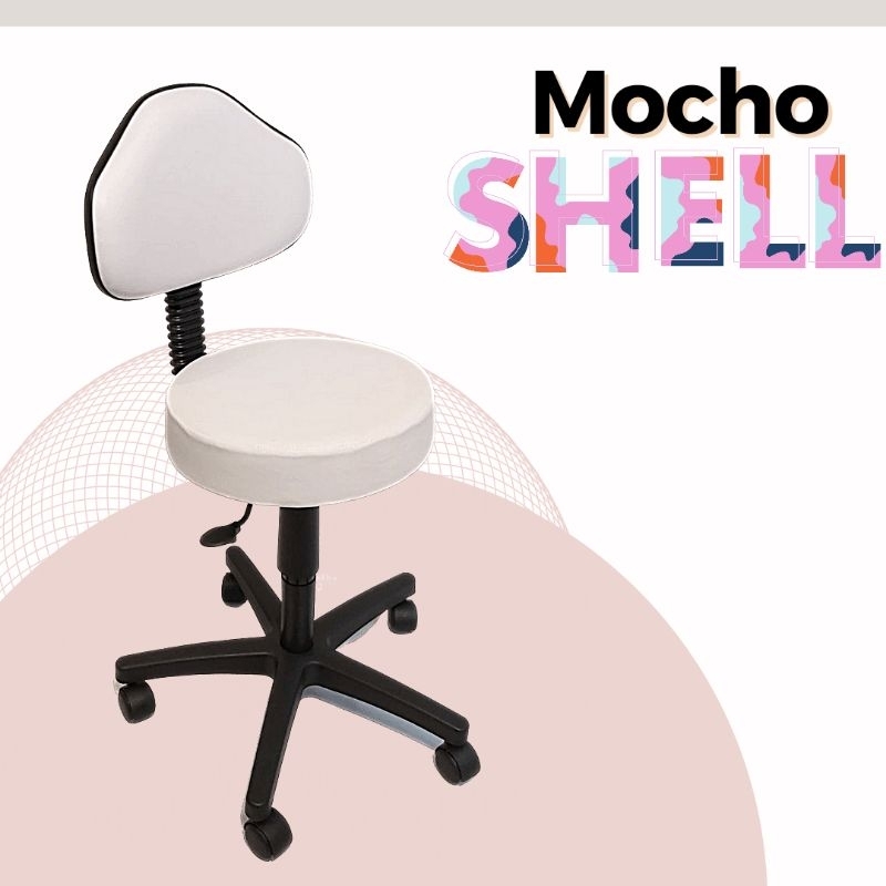Cadeira Mocho Shell Base Preta Dentista Tatuador Estetica Podologo Manicure Dentista