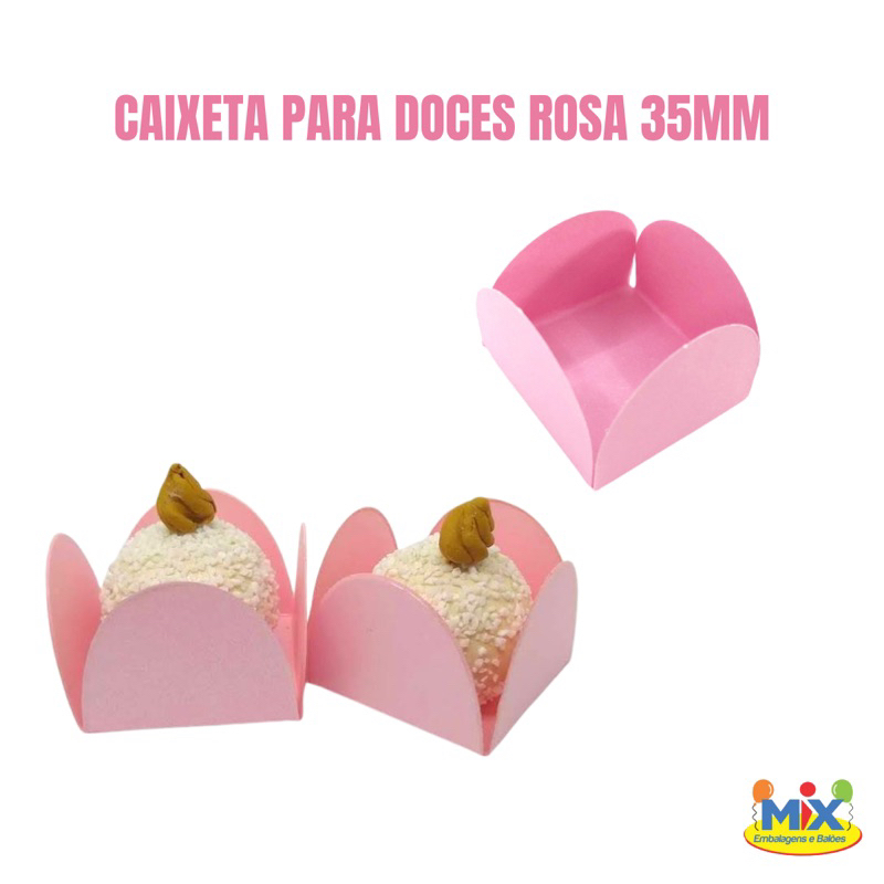 Caixeta Para Doces Rosa 35mm