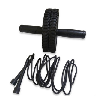 Kit Roda Abdominal + Corda de Pular Academia Crossfit funcional