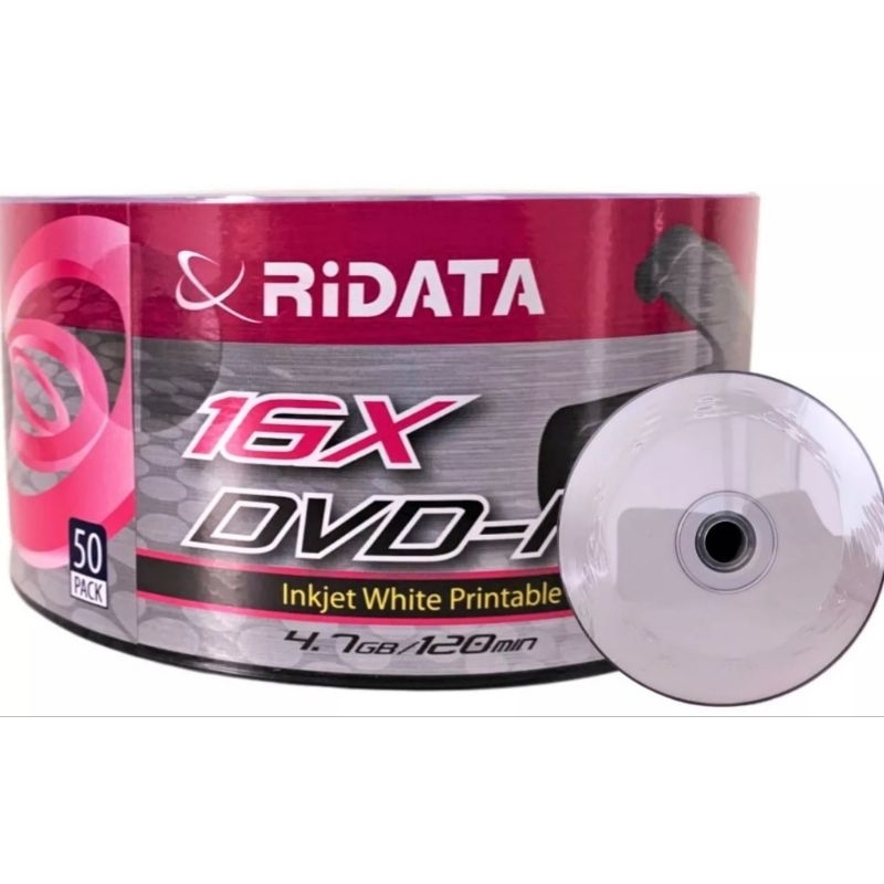 50 DVD-R PRINTABLE RIDATA 4.7GB 120 MINUTOS 16X em Oferta na Shopee