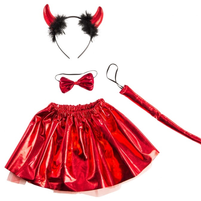 Kit Fantasia Diabinha Capetinha Luxo Para Carnaval