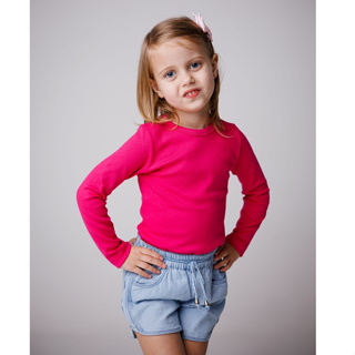 Blusa Feminina Infantil 4 ao 12 Manga Longa em Oferta na Shopee