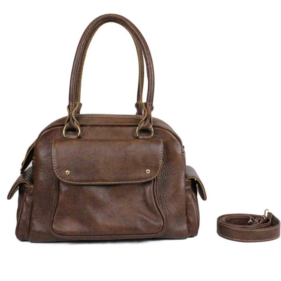 BOLSA EM COURO LEGITIMO ESTILO SACO, TIRACOLO OU DE OMBRO