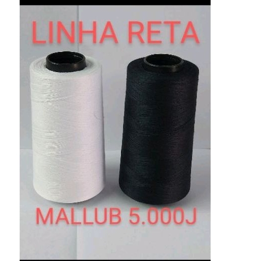 LINHA DE COSTURA RETA COR BRANCO, PRETO CONE COM 2.000j OU 5.000 JARDAS, 1 CONE em Oferta na Shopee