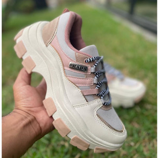 Tenis feminino Prada Collor plataforma sola alta tratorado block