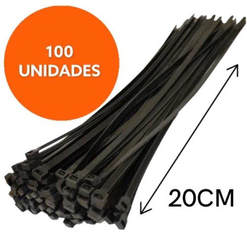 Abraçadeira Enforca Gato de Nylon 2,5mm x 20cm - 100 unidades (M-41C) em Oferta na Shopee